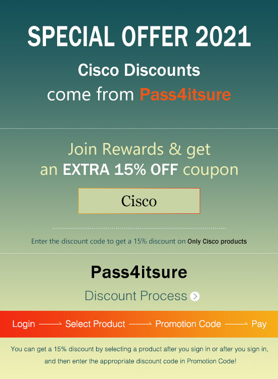 Pass4itsure Cisco exam discount code for free